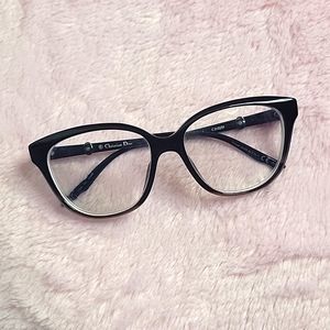 Christian Dior Prescription Lens Eyeglasses CD3231 Black Gray Frames Womens Used